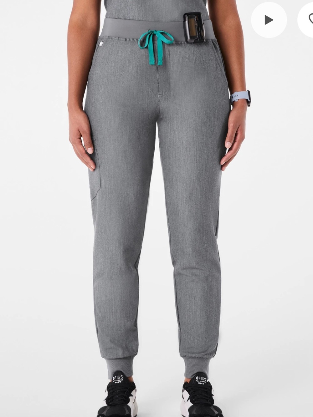 Bundle of 2 Figs Zamora Jogger Scrub Pants - Graphite Grey - Medium Petite